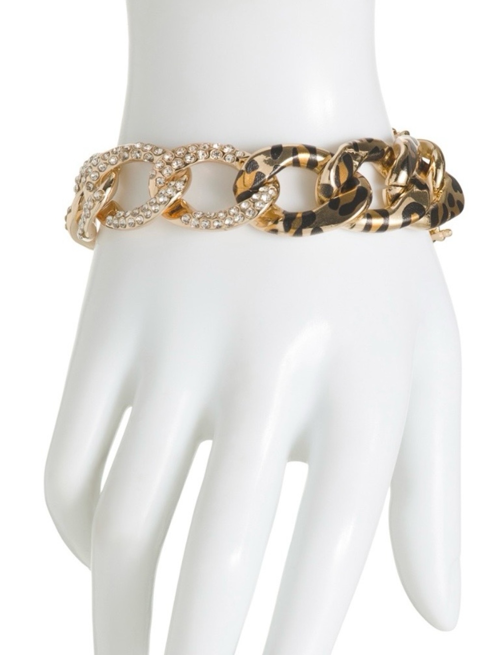 Betsey Johnson Gold Leopard Chain Link Bracelet - Picture 2 of 11